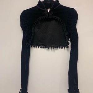 Victorian shrug with tulle collar and gloves